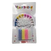 Candle thread small candle birthday sign with flower base, colorful spiral cake decoration, birthday candle glowing Item Picture